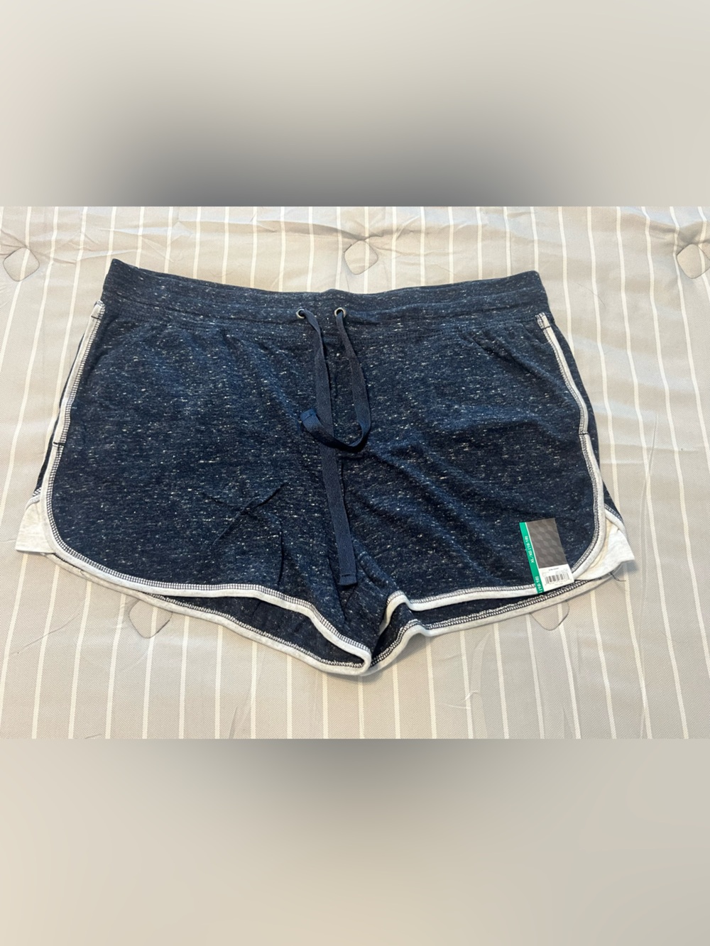 Women's Navy Athletic Drawstring Shorts with Contrast Trim
